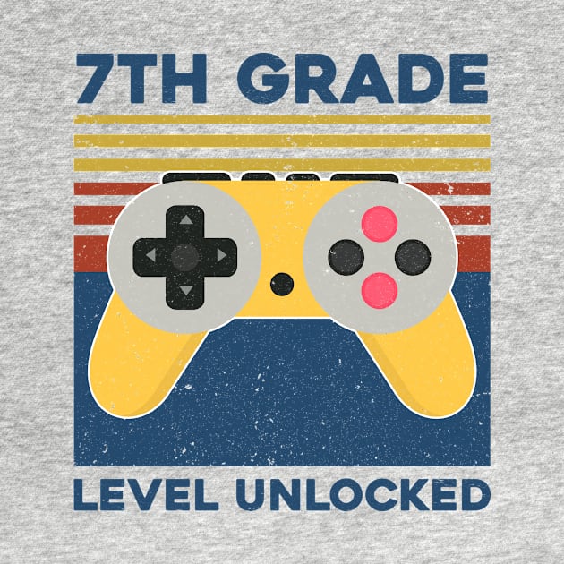 Kids 7th Grade Level Unlocked Back To School Video Gamer by hardyhtud